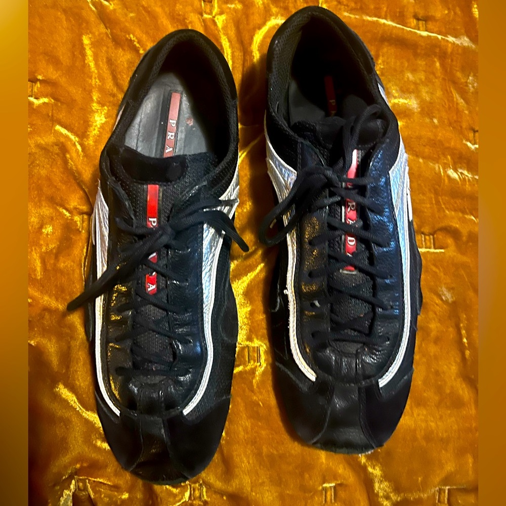 Prada shoes - 10.5 - black & silver